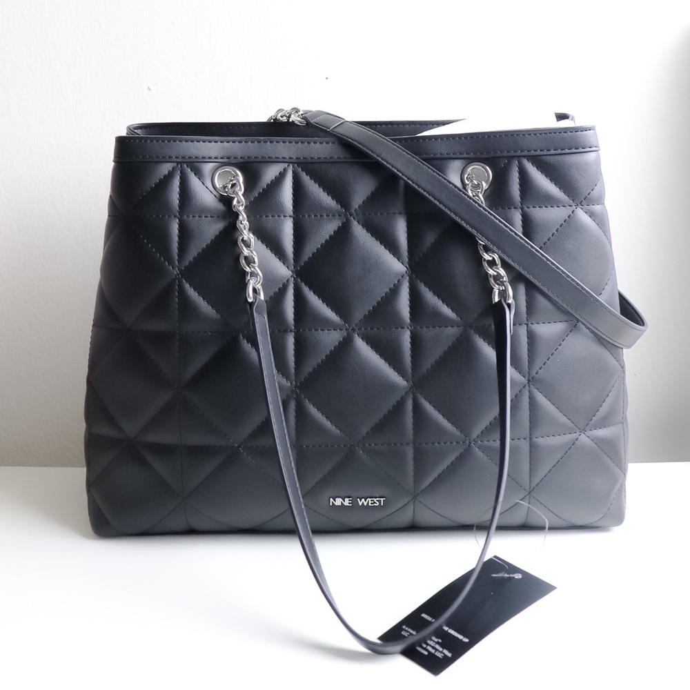 NINE WEST Black Tirrana Tote Bag . NWT .